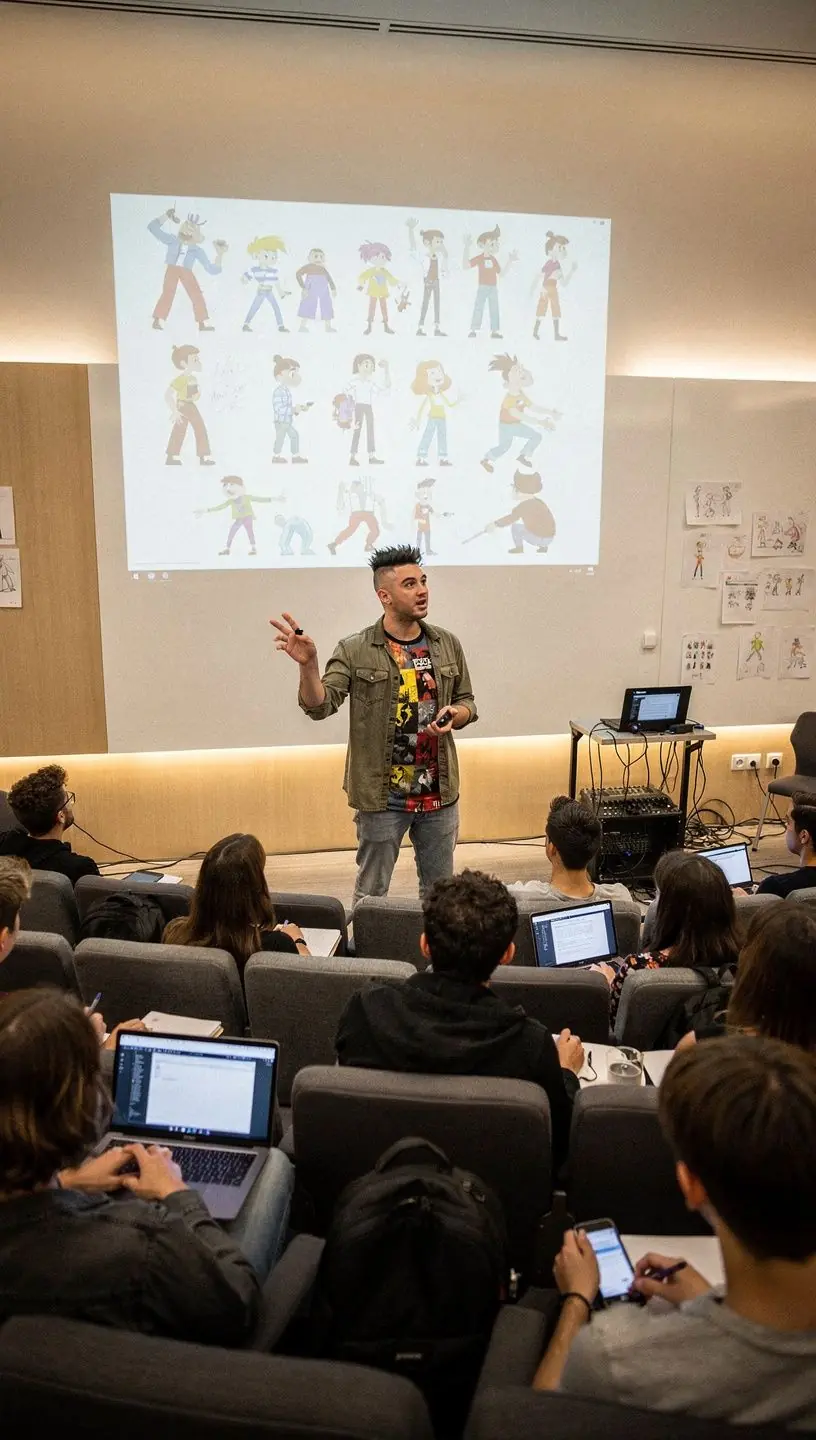 Animációs jelenet, amely bemutatja a karakterek mozgását és életre kelését.